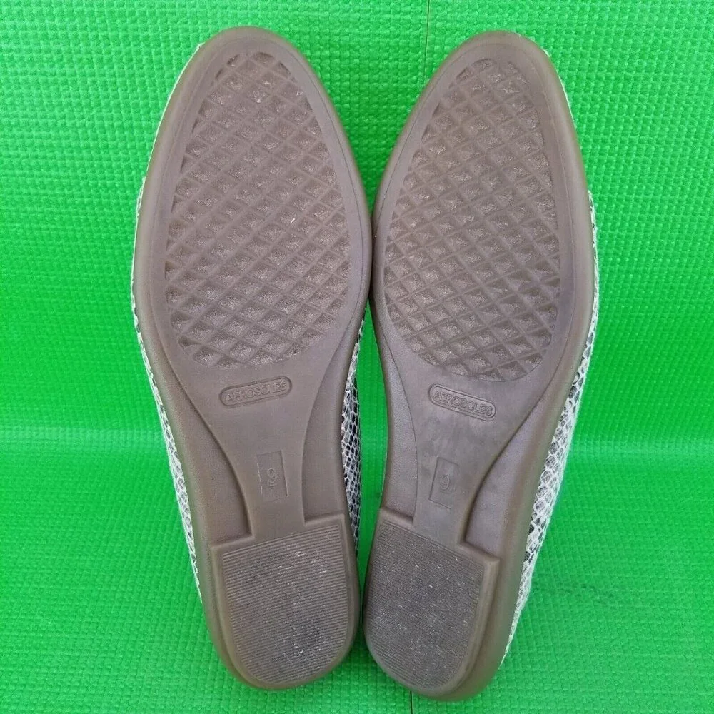 ✅Aerosoles Sherbet Faux Snake-Skin Ballet Flats Women's 9M Slip On Shoes - Picture 4 of 16
